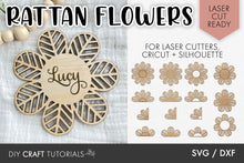Load image into Gallery viewer, Laser Cut Rattan Name Sign SVG