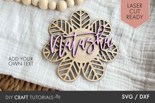Load image into Gallery viewer, Laser Cut Rattan Name Sign SVG