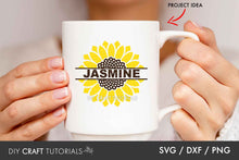 Load image into Gallery viewer, Split Sunflower Monogram SVG