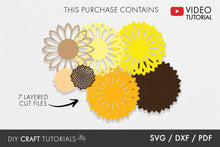 Load image into Gallery viewer, Layered Mandala SVG - Sunflower