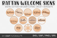Load image into Gallery viewer, Rattan Welcome Sign SVG