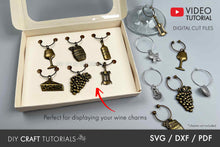 Load image into Gallery viewer, Wine Glass Charm Box Template