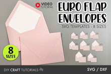 Load image into Gallery viewer, Euro Flap Envelope SVG Templates - 8 Sizes