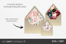 Load image into Gallery viewer, Euro Flap Envelope SVG Templates - 8 Sizes