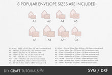Load image into Gallery viewer, Euro Flap Envelope SVG Templates - 8 Sizes