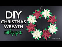 Load and play video in Gallery viewer, Paper Flower Template - Poinsettia Wreath