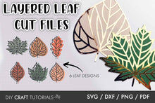 Load image into Gallery viewer, Layered Fall Leaves SVG Template 7