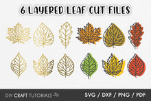 Load image into Gallery viewer, Layered Fall Leaves SVG Template 7