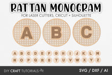 Load image into Gallery viewer, Rattan Monogram Alphabet SVG