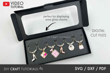 Load image into Gallery viewer, Wine Glass Charm Box Template