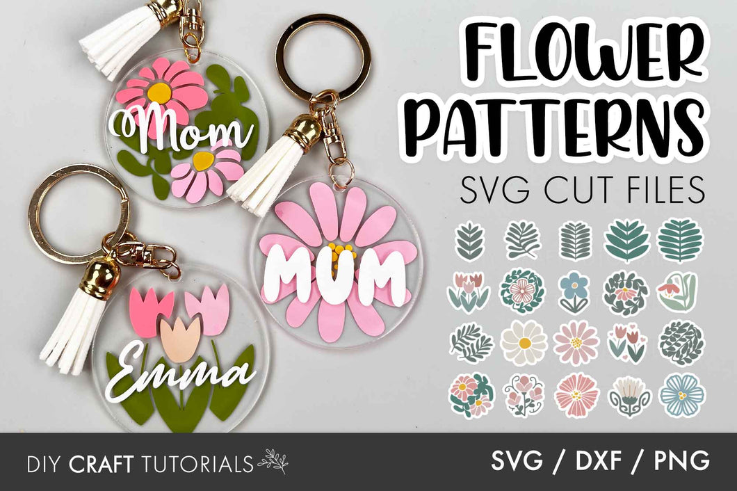 Abstract Flower Keychain SVG