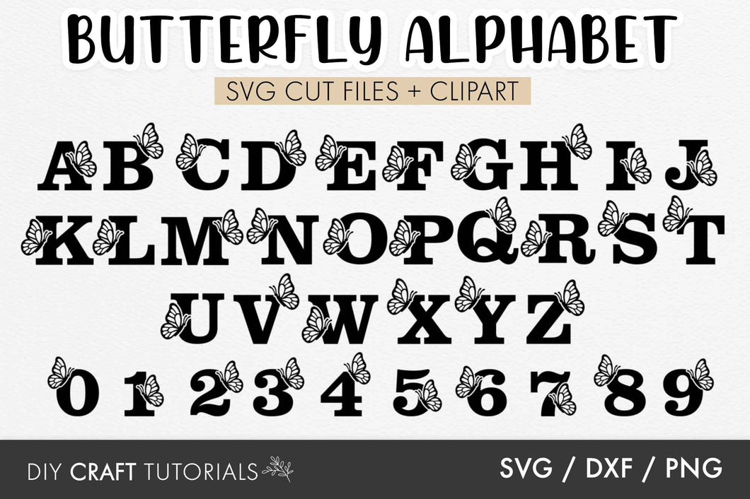 Butterfly Alphabet SVG