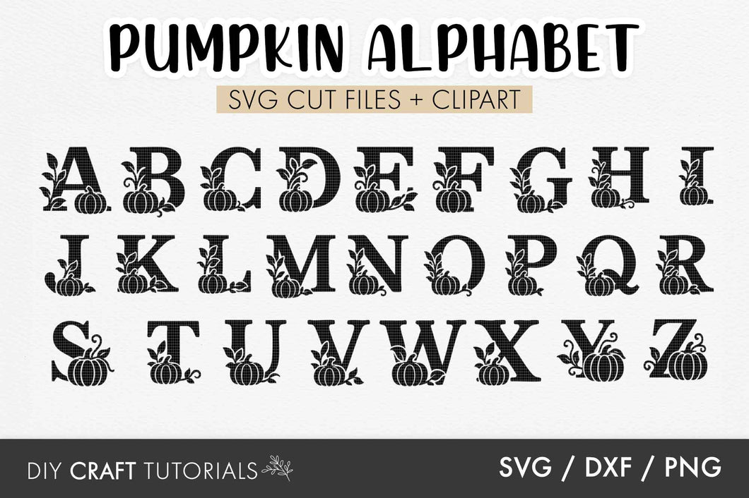 Pumpkin Alphabet SVG