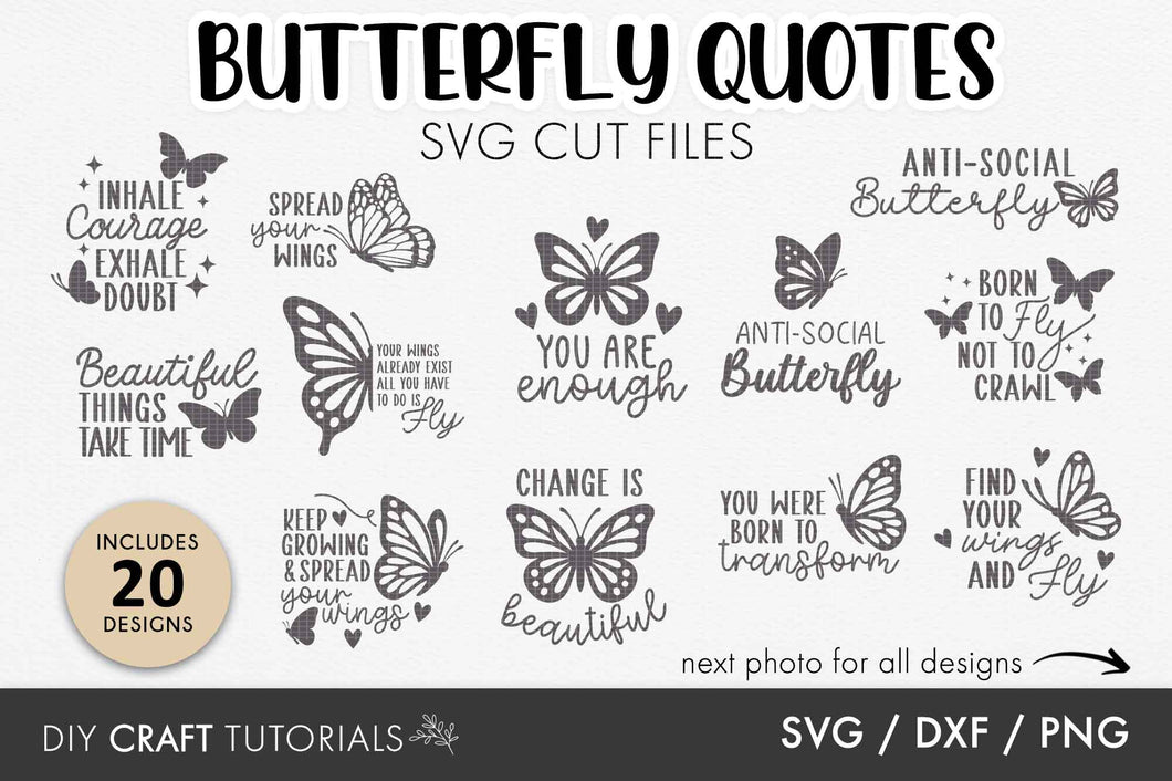 Butterfly Quote SVG Bundle