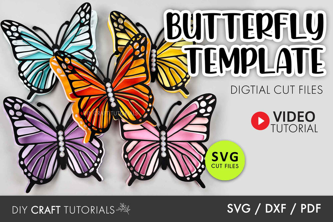 3D Paper Butterfly SVG