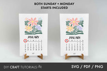 Load image into Gallery viewer, Floral Calendar SVG
