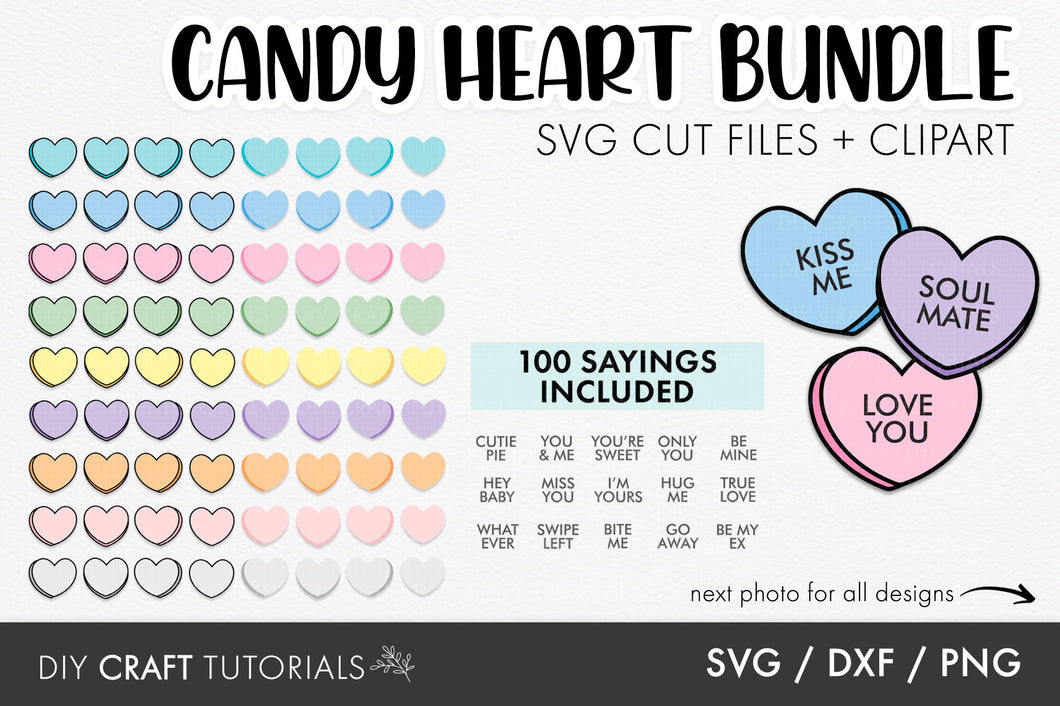 Candy Hearts SVG Bundle