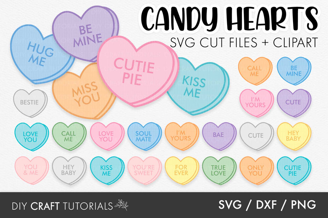 Conversation Hearts SVG Bundle