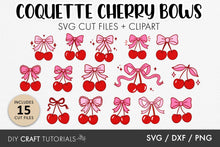 Load image into Gallery viewer, Coquette Cherry Bow SVG
