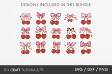 Load image into Gallery viewer, Coquette Cherry Bow SVG
