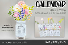 Load image into Gallery viewer, Floral Desk Calendar SVG
