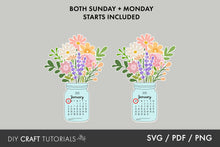 Load image into Gallery viewer, Floral Desk Calendar SVG
