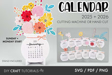 Load image into Gallery viewer, Floral Calendar SVG
