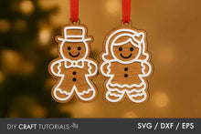 Load image into Gallery viewer, Gingerbread Family Christmas Ornaments
