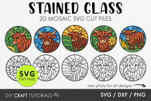 Load image into Gallery viewer, Highland Cow Stained Glass SVG
