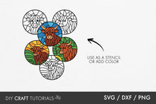 Load image into Gallery viewer, Highland Cow Stained Glass SVG
