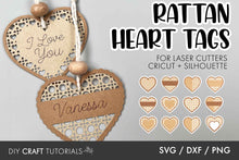 Load image into Gallery viewer, Rattan Heart Gift Tags
