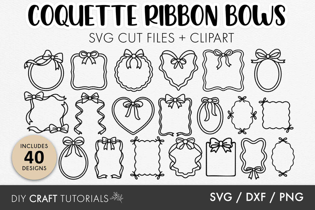 Ribbon Bow Frame SVG