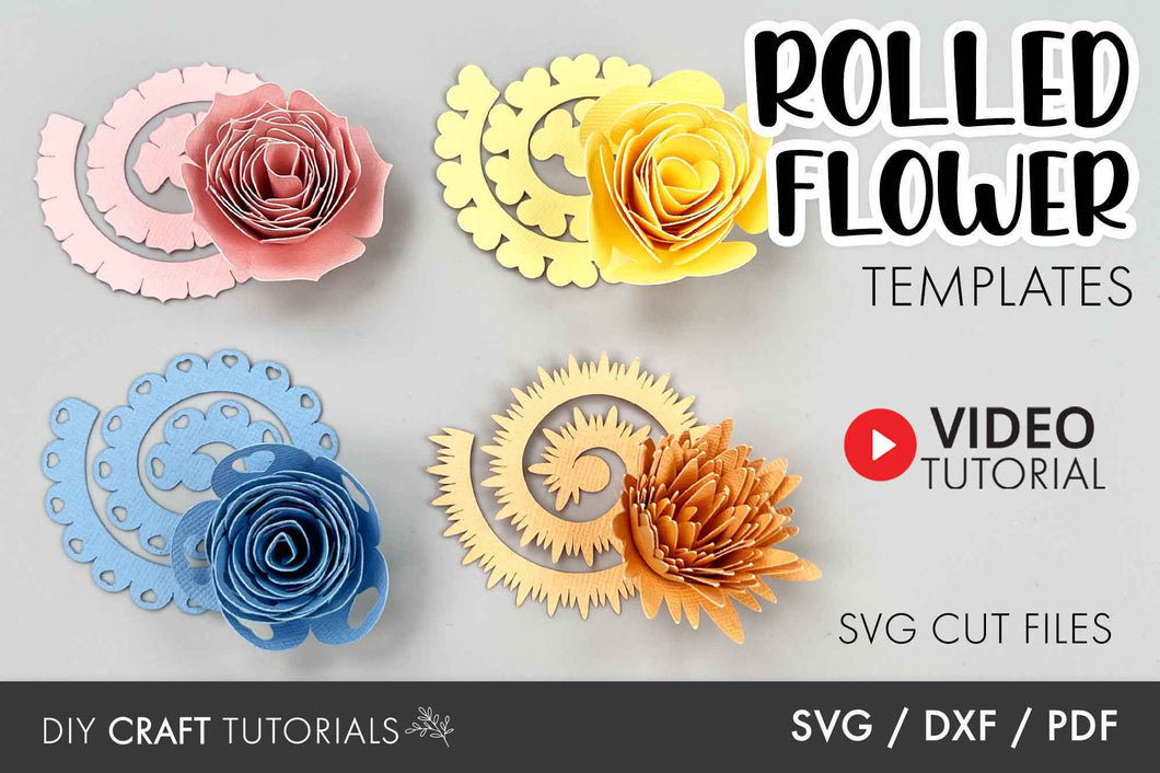 Rolled Flower SVG - Set 4