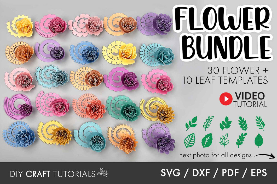 Rolled Flower SVG Bundle