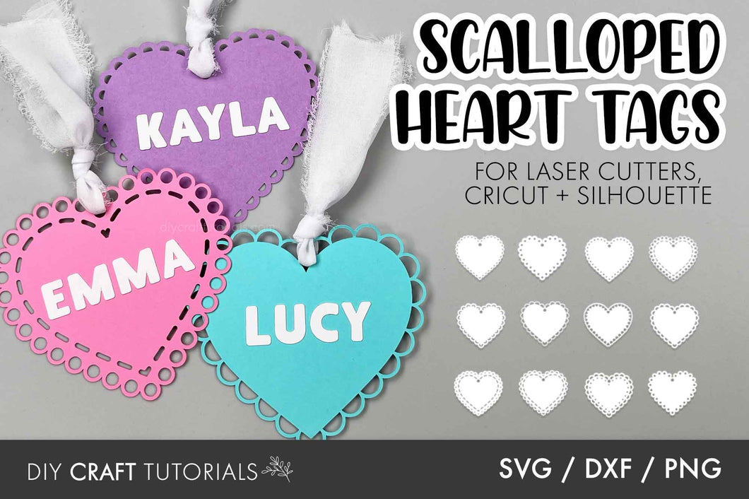 Scalloped Heart Tags