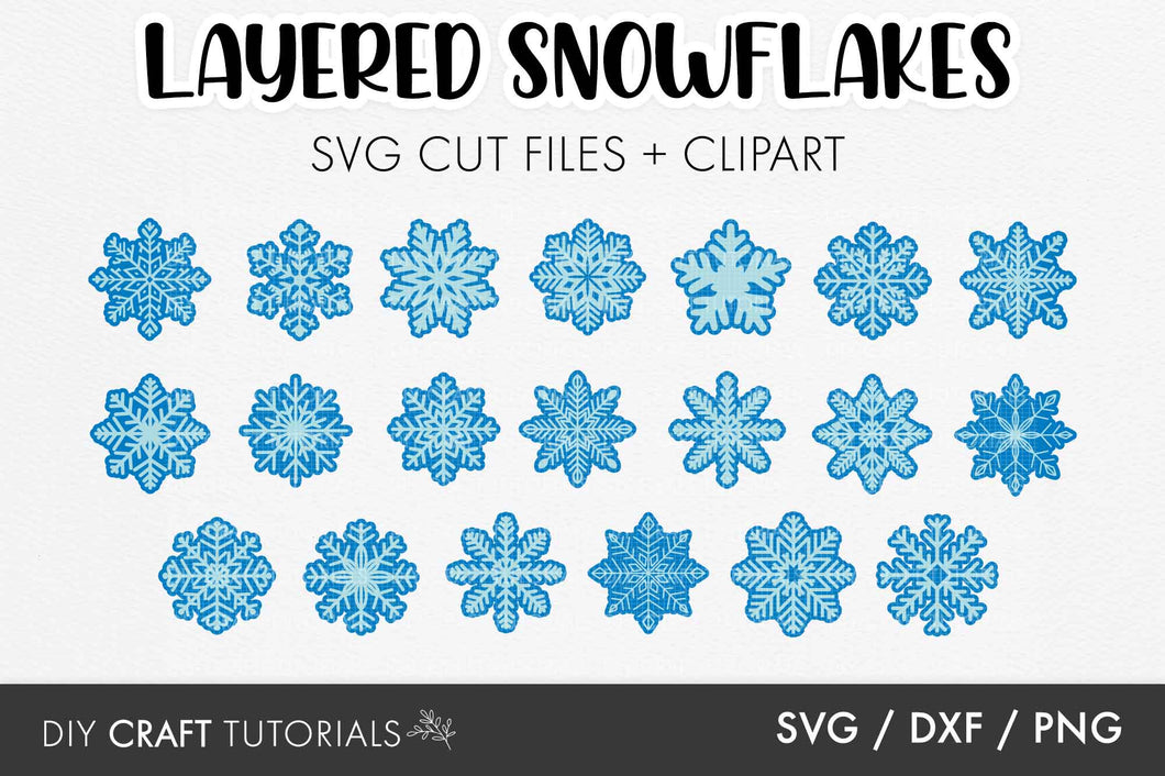 Layered Snowflakes SVG