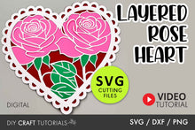 Load image into Gallery viewer, Layered Rose Heart SVG
