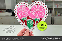 Load image into Gallery viewer, Layered Rose Heart SVG
