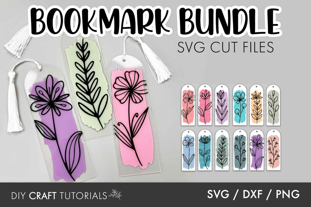 Flower Bookmark SVG Bundle