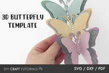 Load image into Gallery viewer, 3D Butterfly SVG Template 8
