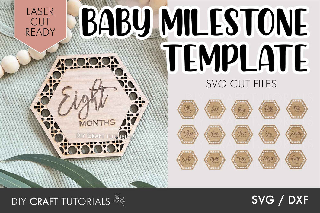 Baby Milestone SVG - Rattan Hexagon