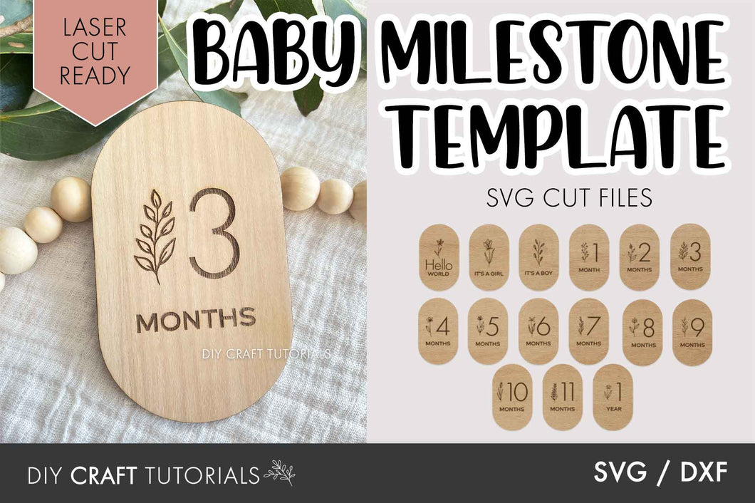 Oval Baby Milestone SVG