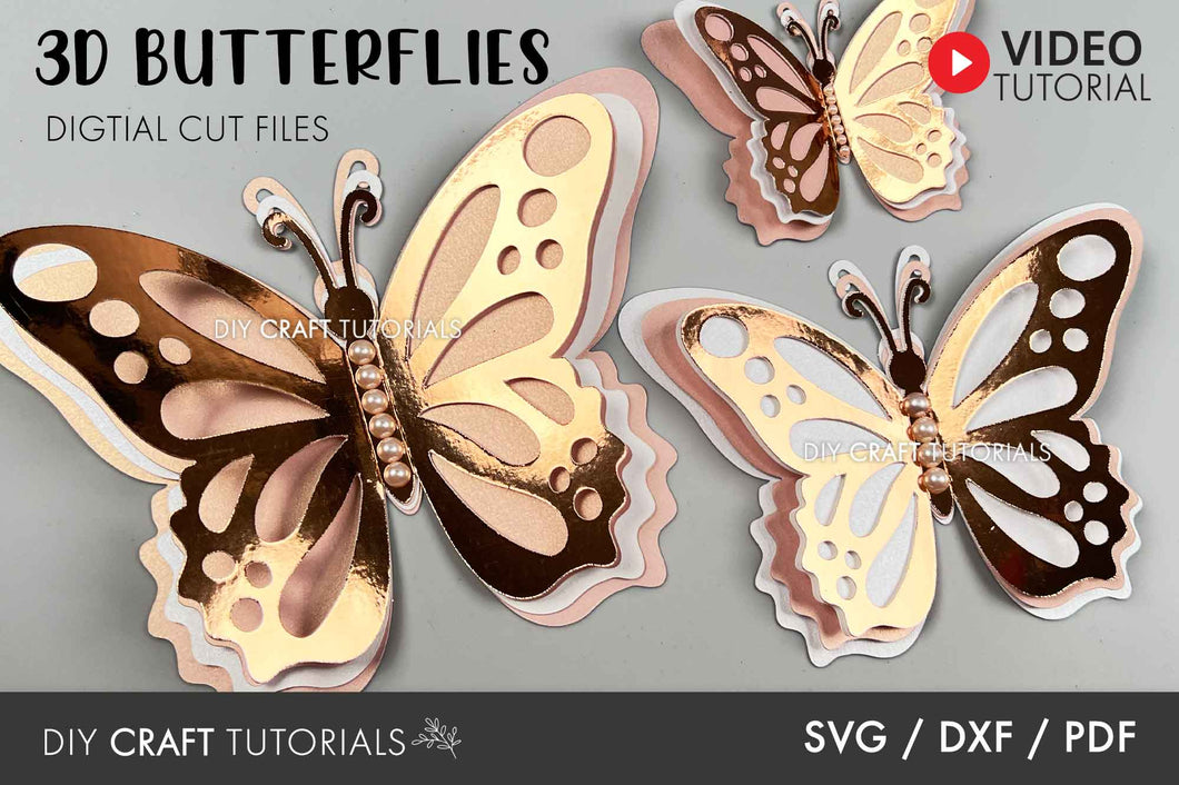 3D Butterfly SVG Template 5