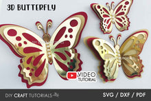 Load image into Gallery viewer, 3D Butterfly SVG Template 5

