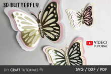 Load image into Gallery viewer, 3D Butterfly SVG Template 9

