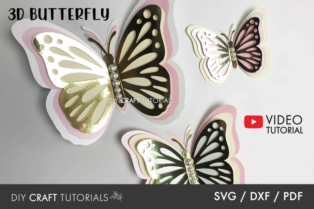 3D Butterfly SVG Template 9