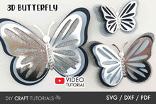 Load image into Gallery viewer, 3D Butterfly SVG Template 3
