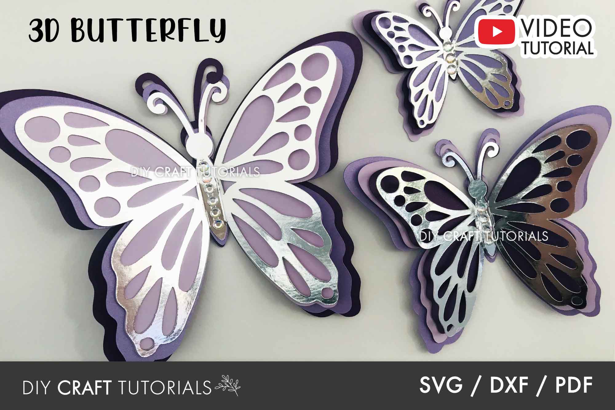 Free Butterfly SVG: 3D Butterfly Paper Craft 
