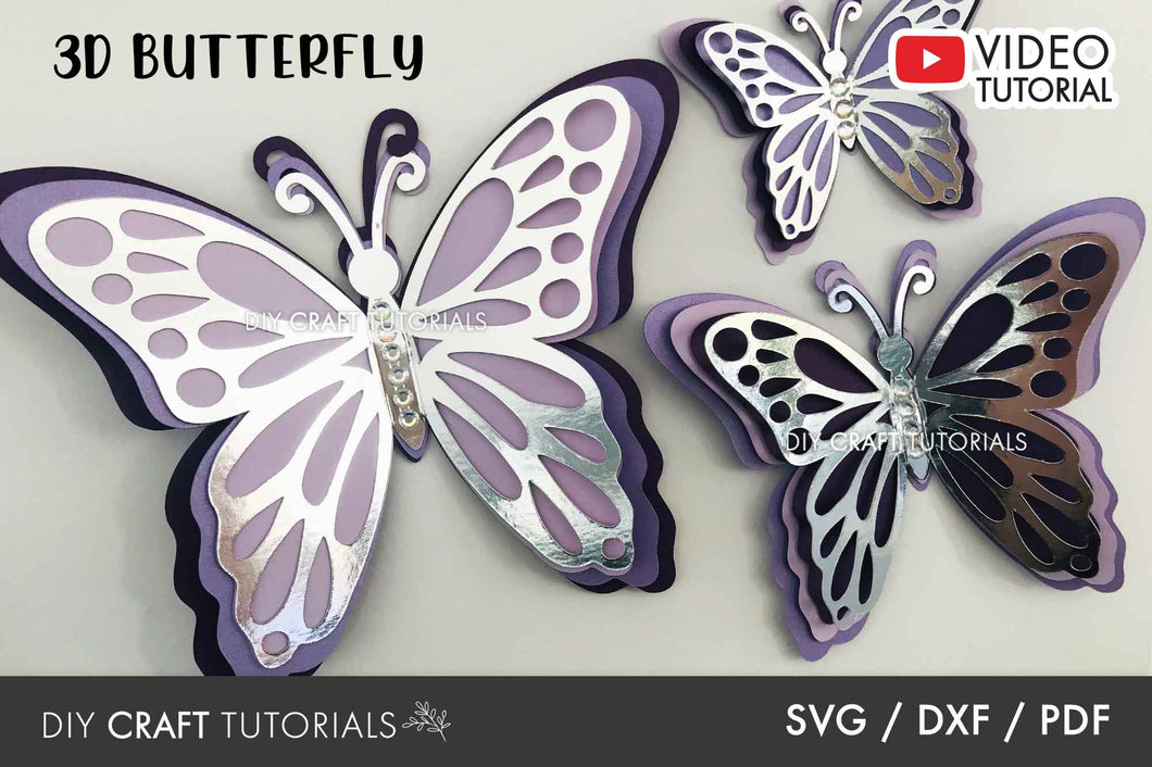 3D Butterfly SVG Template 4