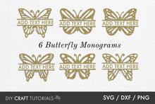 Load image into Gallery viewer, Butterfly Monogram SVG
